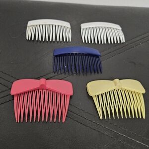 Vintage Lot Colored Side Hair Comb Clips Plastic Clips Retro 80's 90's